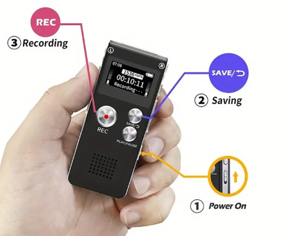8GB Digital Voice Recorder & MP3 Player – Portable Audio for Meetings & Lectures