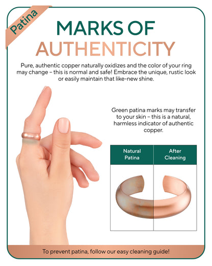 Pure Copper Rings Set - Domed (6mm)