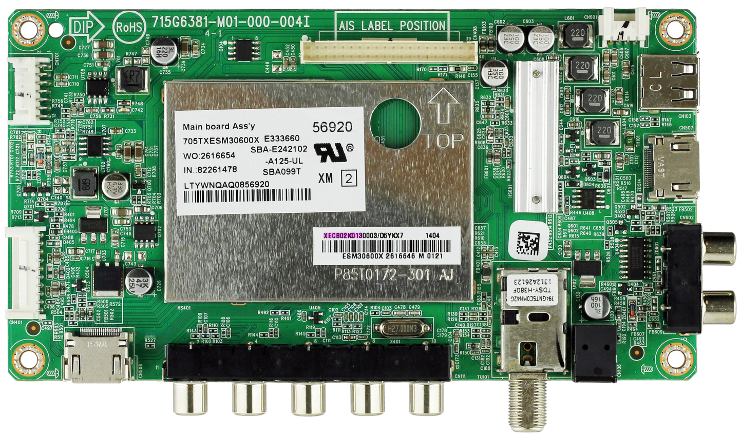 Vizio 756XECB02K013 Main Board for E390-A1 (LTYWNQAQ serial)