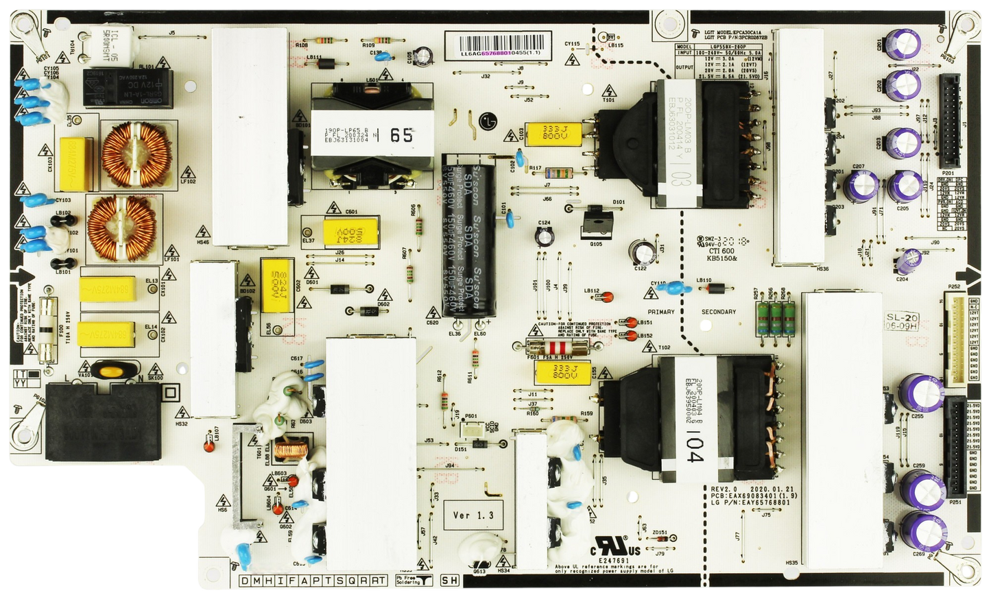EAY65768801 LG Power Supply, EAX69083401(1.9), LGP55BX-200P, OLED55BXPUA, OLED55A1PUA