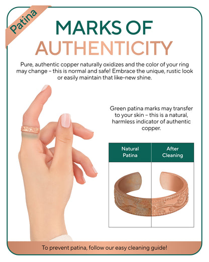 Pure Copper Rings Set – Floral (6mm)