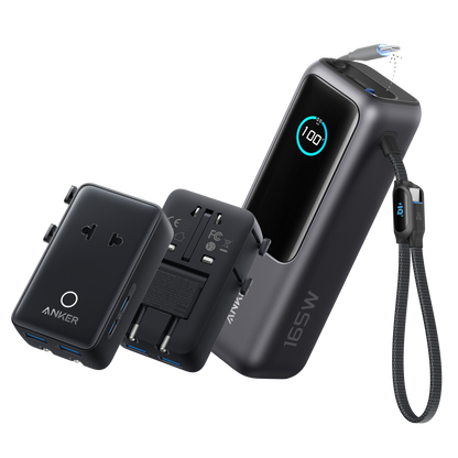 Anker Laptop Power Bank (25K, 165W, Built-In and Retractable Cables)