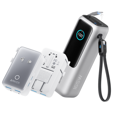 Anker Laptop Power Bank (25K, 165W, Built-In and Retractable Cables)