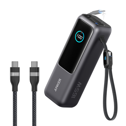 Anker Laptop Power Bank (25K, 165W, Built-In and Retractable Cables)
