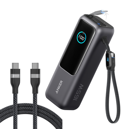 Anker Laptop Power Bank (25K, 165W, Built-In and Retractable Cables)