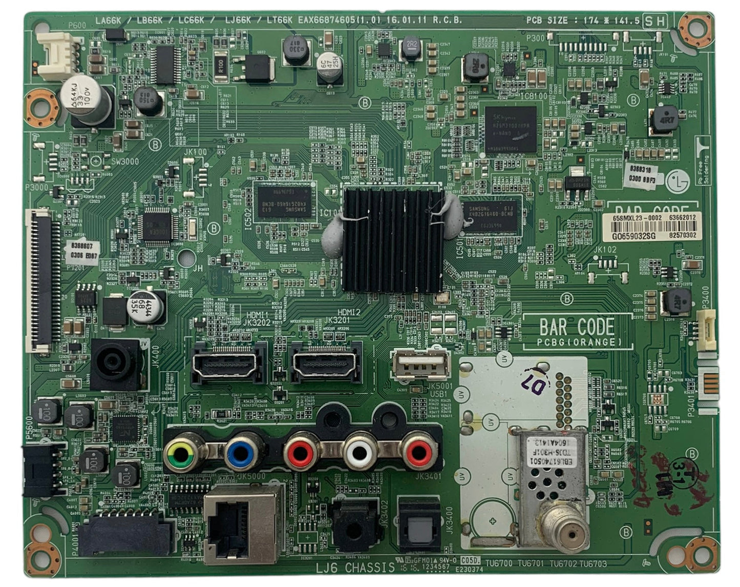 LG EBR82570302 Main Board for 32LH570B-UC.AUSWLJM 32LH570B-UC.BUSWLJM