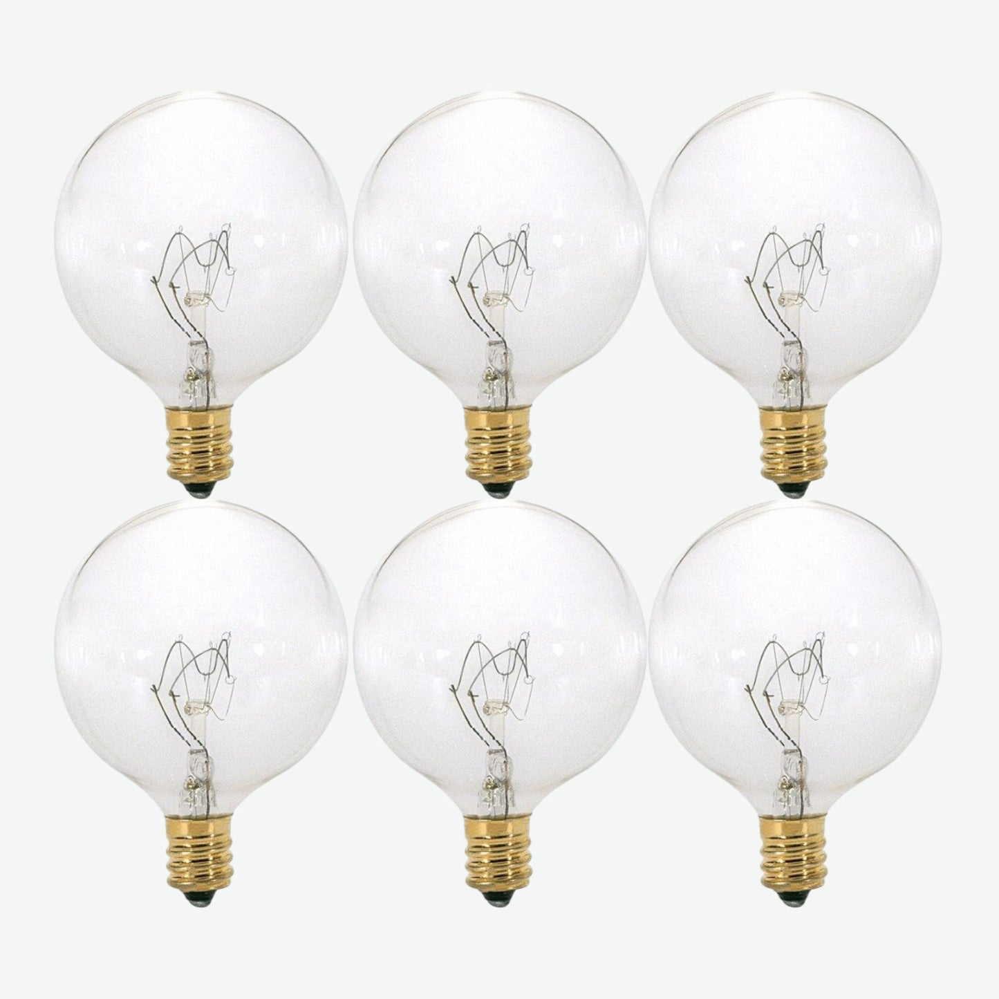 Foundation™ 40-Watt Incandescent Dimmable Light Bulb - 2700K Soft White, E12 Candelabra Base, Globe - 6-Pack