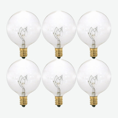 Foundation™ 40-Watt Incandescent Dimmable Light Bulb - 2700K Soft White, E12 Candelabra Base, Globe - 6-Pack