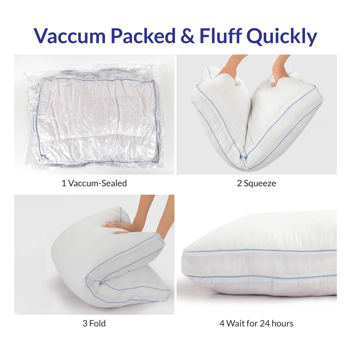 2-Pack: Royale Linens  Gusseted Pillows Soft Hotel Quality