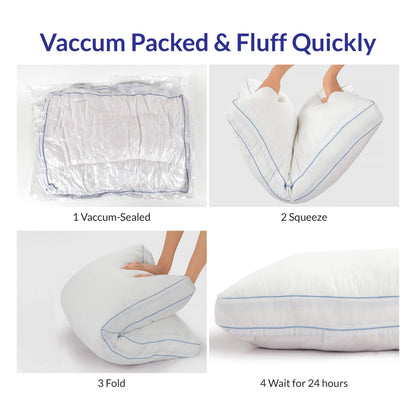 2-Pack: Royale Linens  Gusseted Pillows Soft Hotel Quality