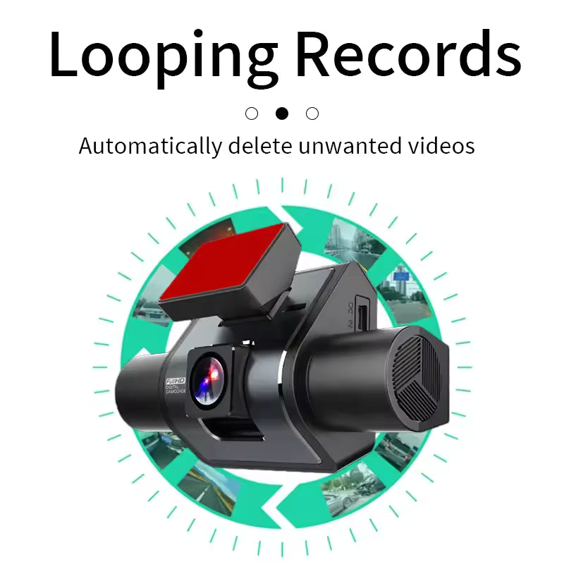 360° Car Drive Recorder – Night Vision, 1080p, 4-Channel
