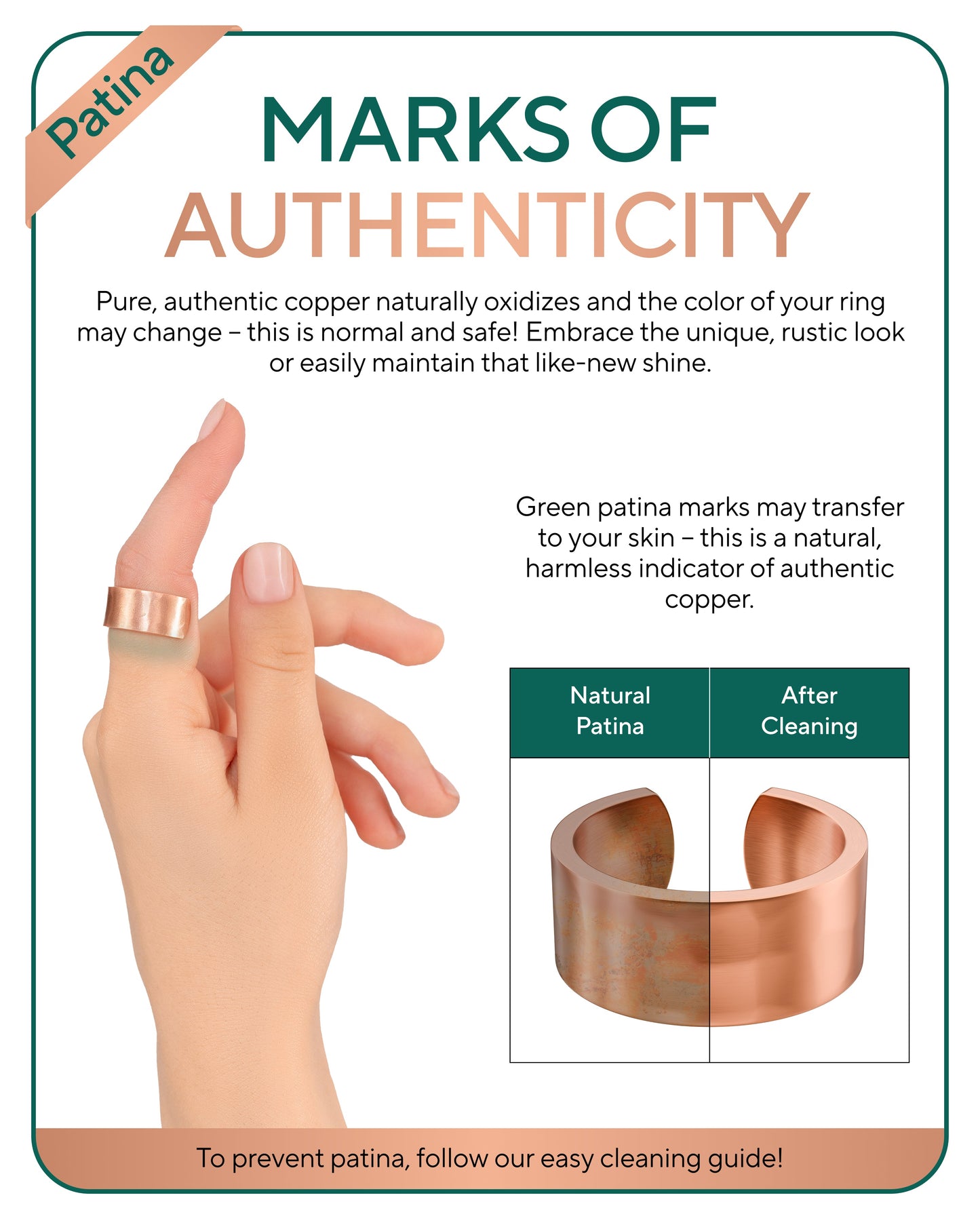 Pure Copper Rings – Hammered (10mm)