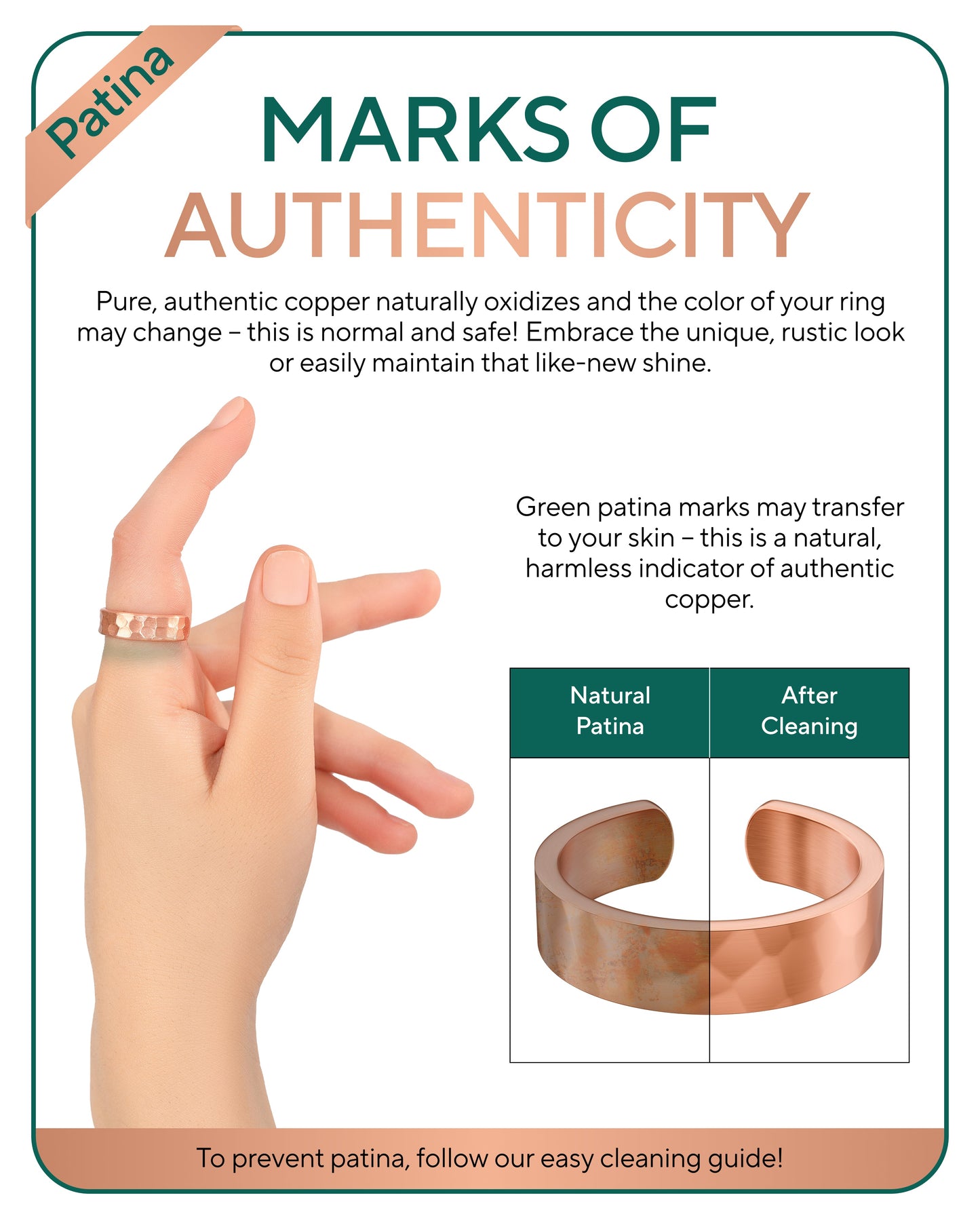 Pure Copper Rings – Hammered (6mm)