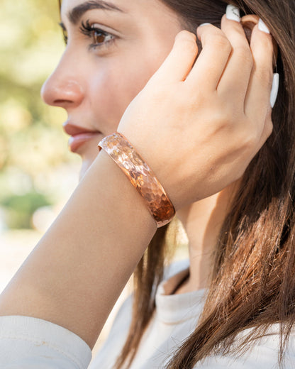 Pure Copper Cuff Bracelet – Hammered