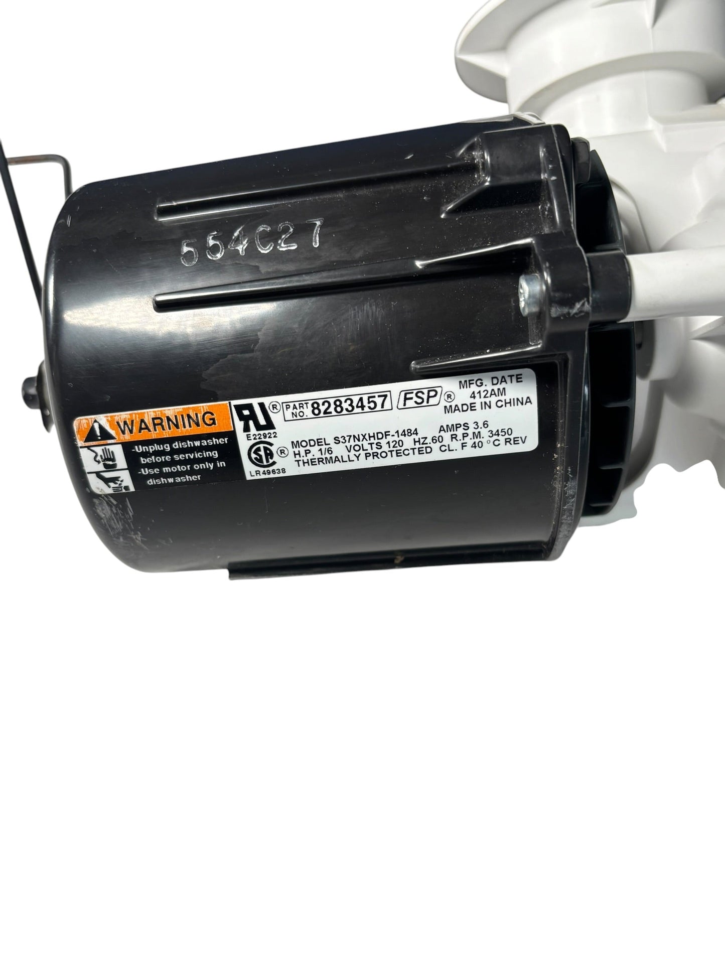 Whirlpool Dishwasher Pump w/Motor Assembly 8283457 WP8283457 (REFURBISHED)