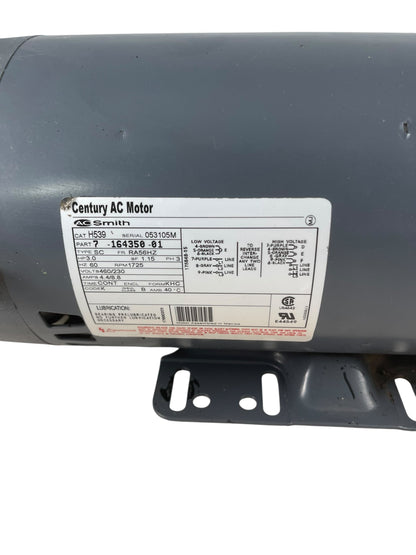 7-164350-01 AO Smith 3 HP, 1725 RPM 460/230 Volts Belt Drive Motor (TESTED)