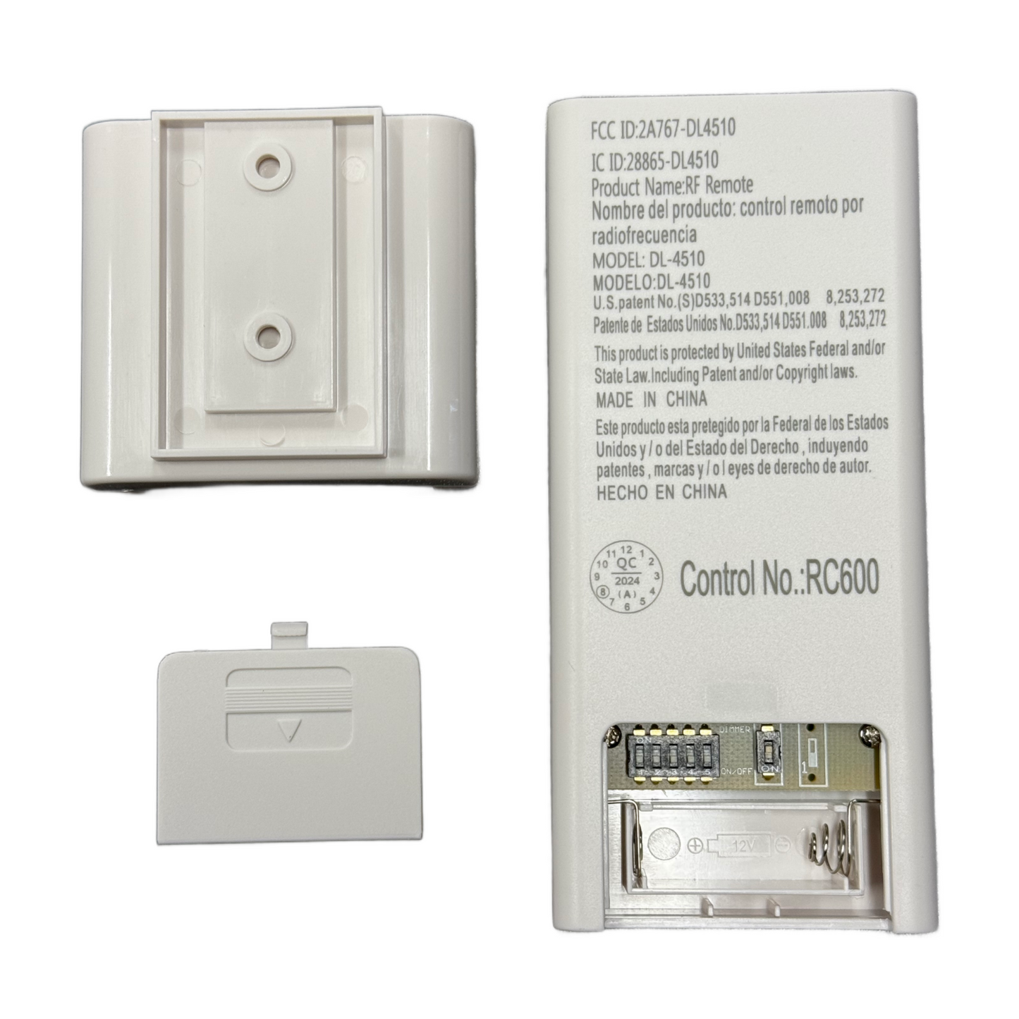 Minka-Aire AireControl 6-Speed 32 Bit Dimmer Handheld Ceiling Fan Remote Control - White - RC600, DL-4510, 2A767-DL4510