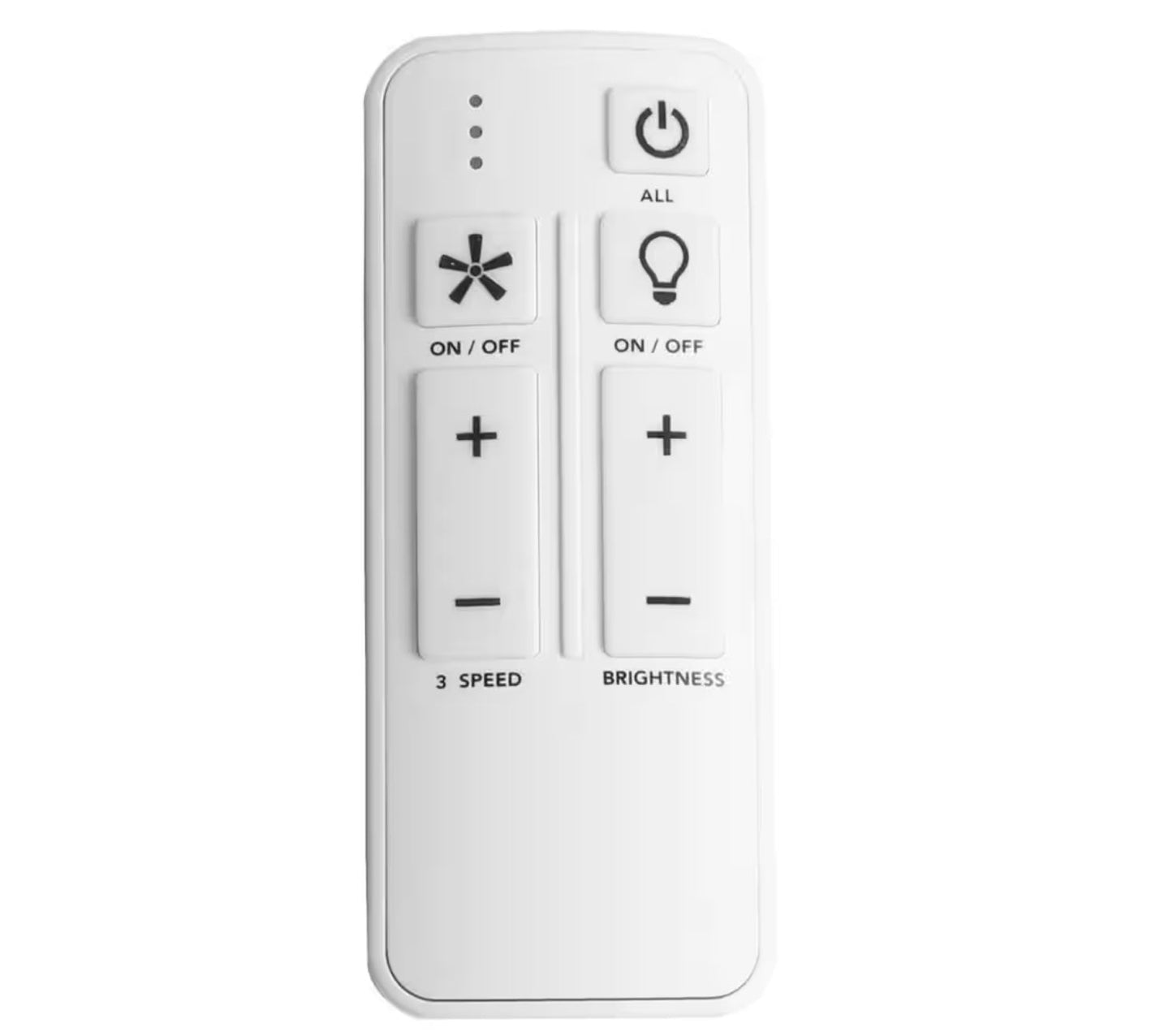 Hampton Bay White Universal 3-speed Damp Rated Ceiling Fan Remote Control with Dimmer