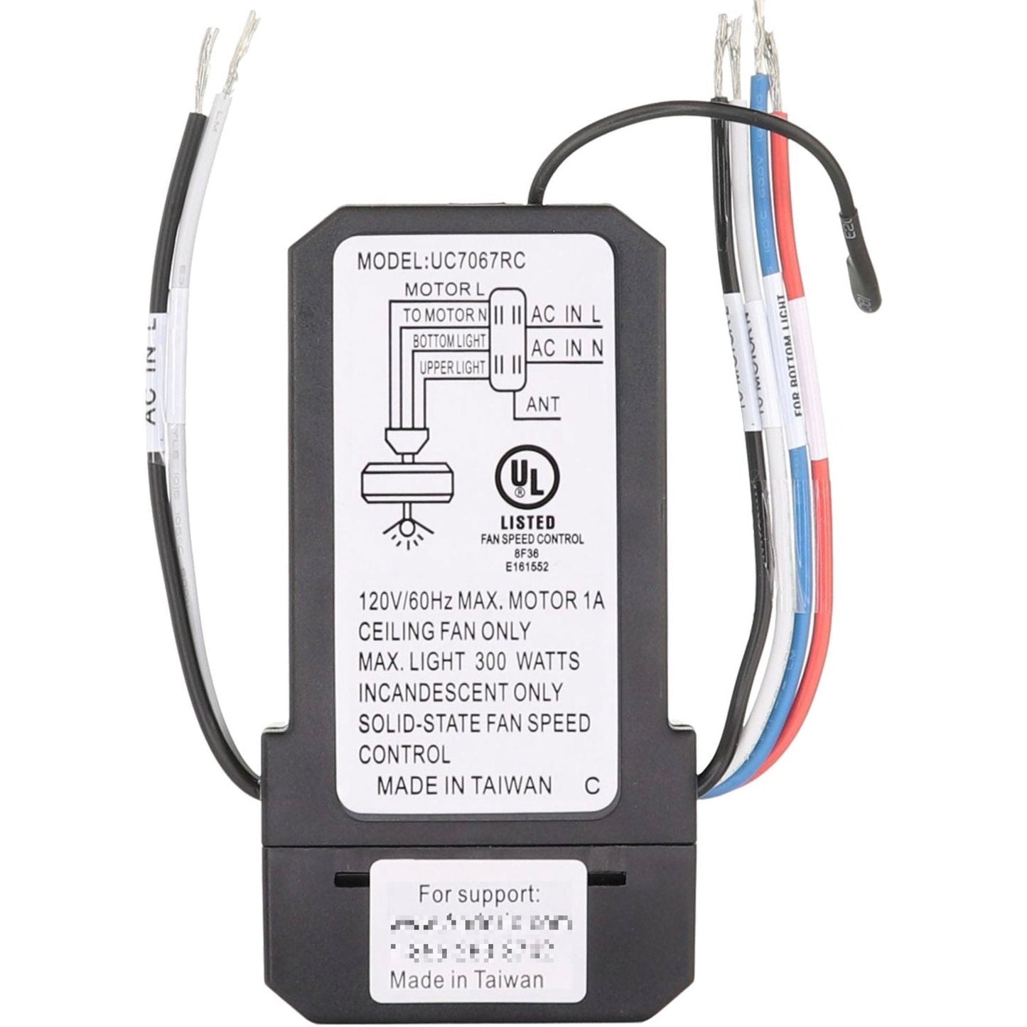 Anderic UC7067GMRX / FAN28R-UD Ceiling Fan Receiver for Hampton Bay and Other | 3-Speed Fans with Up Lights / Down lights - UC7067RYGA