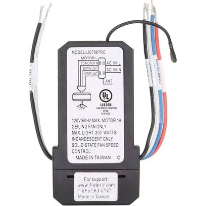 Anderic UC7067GMRX / FAN28R-UD Ceiling Fan Receiver for Hampton Bay and Other | 3-Speed Fans with Up Lights / Down lights - UC7067RYGA