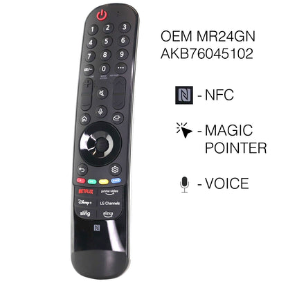LG MR24GN Magic Remote Control for 2024 LG Smart TVs | NFC Pairing, Voice Control, Motion Pointer - AKB76045102