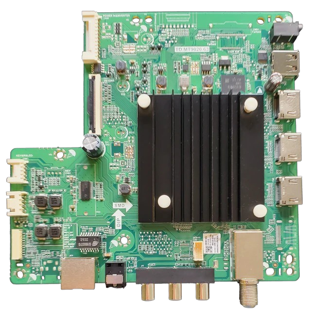 3643-5682-0395 INSIGNIA Main Board, REV F, 098009002130, 0980-0900-2130, TD.MT9020.63 , NS-43F301NA22