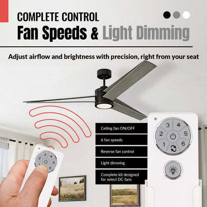 Anderic DC1/DC8 Replacement Ceiling Fan Kit | DC8-96SG8 Receiver & DC1 Remote Control