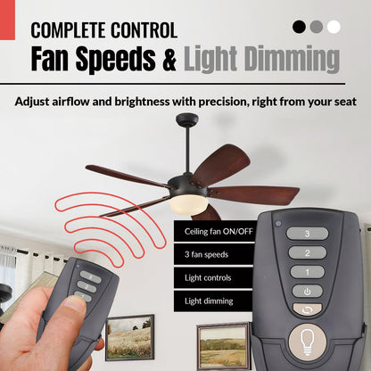 Anderic RR7222T Replacement Ceiling Fan Remote Control for Home Decorators Collection and Others | UC7222T, CHQ7222T