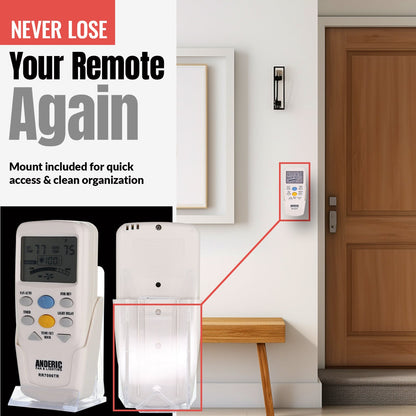 Anderic RR7096TR Thermostatic Ceiling Fan Remote Control with Reverse Key | CHQ7096T, CHQ8BT7096T