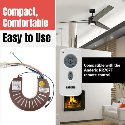 Anderic RH786R Replacement Ceiling Fan Receiver for Casablanca Stealth, Panama, Holliston | RH-786R, 7861LM-09