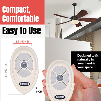 Anderic RRTX007 Replacement Ceiling Fan Remote Control for Harbor Breeze A25-TX007