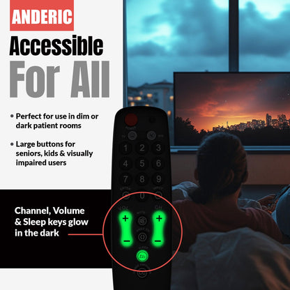 Anderic RRH100 2-Device Universal Remote Control for Hospitality TVs and Cable/Satellite/STB Boxes with Learning