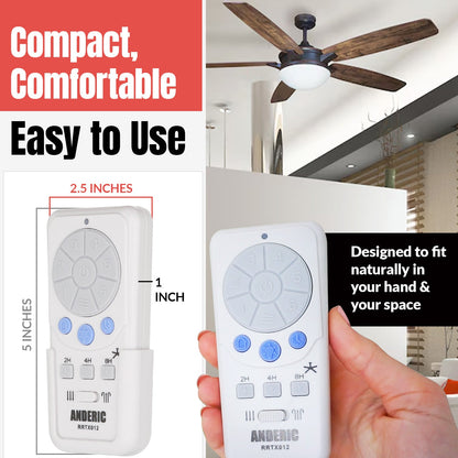 Anderic RRTX012 Replacement Ceiling Fan Remote Control for Harbor Breeze A25-TX012, A25-TX025