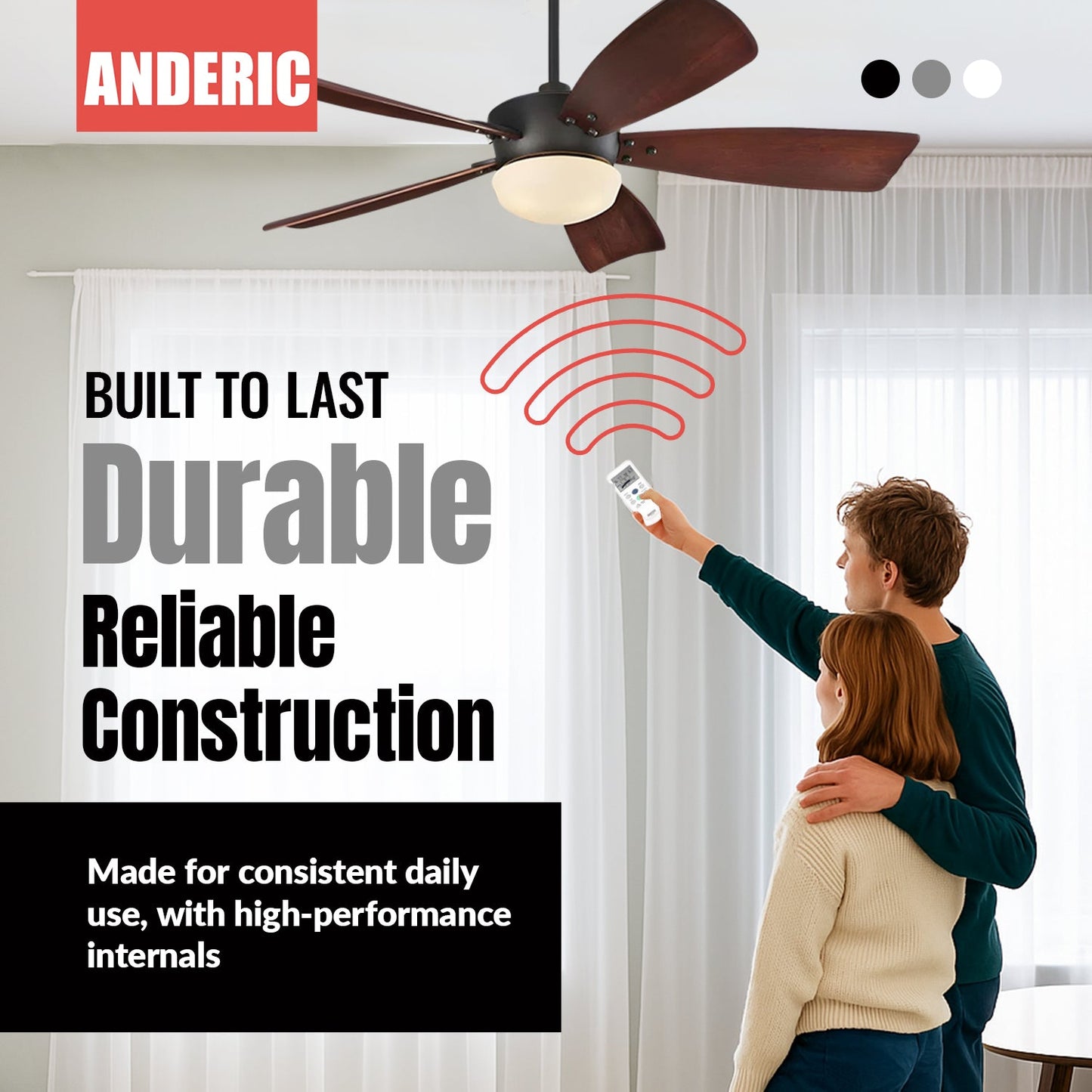 Anderic FAN10R/FAN9TR Replacement Ceiling Fan Kit for Hampton Bay