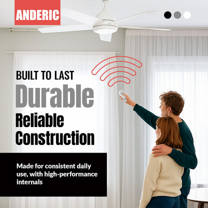 Anderic RRTR214D Replacement Ceiling Fan Remote Control for Harbor Breeze TR214D, KUJCE10311, KUJCE10712, and Others