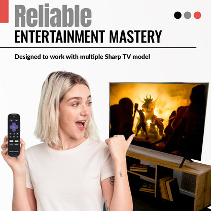 Sharp LC-RCRUDUS-20 Roku TV Remote Control | 2019, 2018 - LCRCRUDUS20