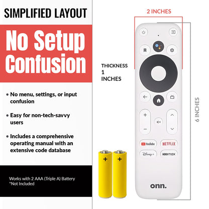 ONN 025C008 for Android TV 2K FHD Streaming Stick / 4K UHD Streaming Device Streaming Remote Control