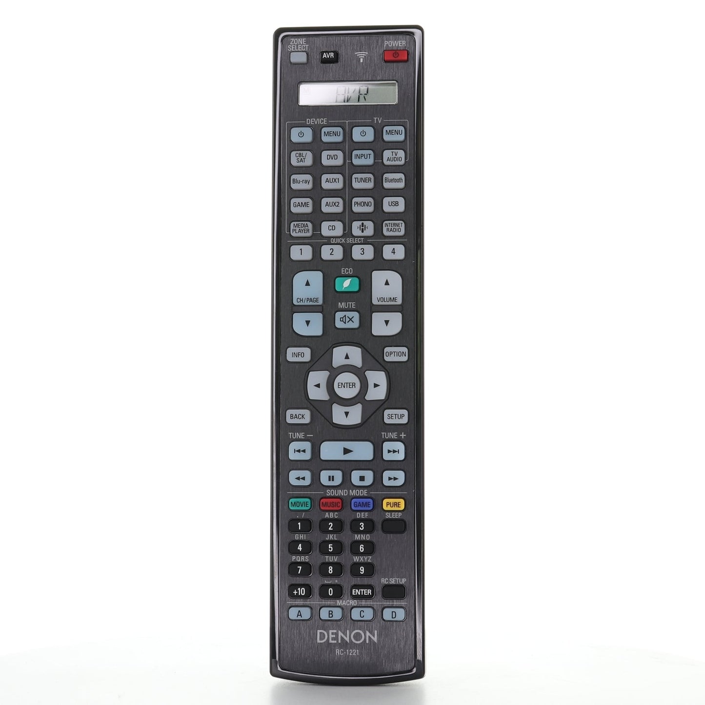 Denon RC-1221 A/V Receiver Remote Control | Motion-lit Backlight | AVRA110 - 30701025200AS