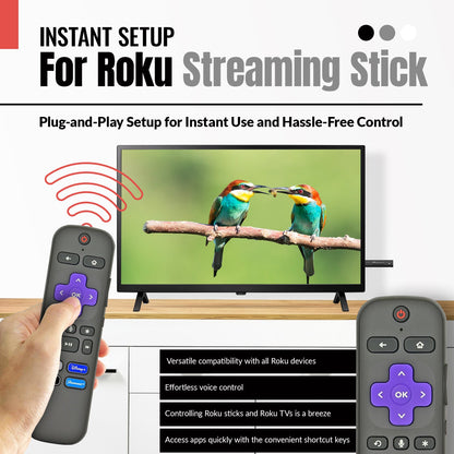 Anderic RC-GZ1 Universal Remote Control for Roku Streaming Stick, StreamBar, and TV | RCFA5 RCGZ1
