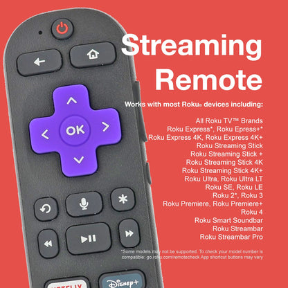 Anderic RC-GZ1 Universal Remote Control for Roku Streaming Stick, StreamBar, and TV | RCFA5 RCGZ1