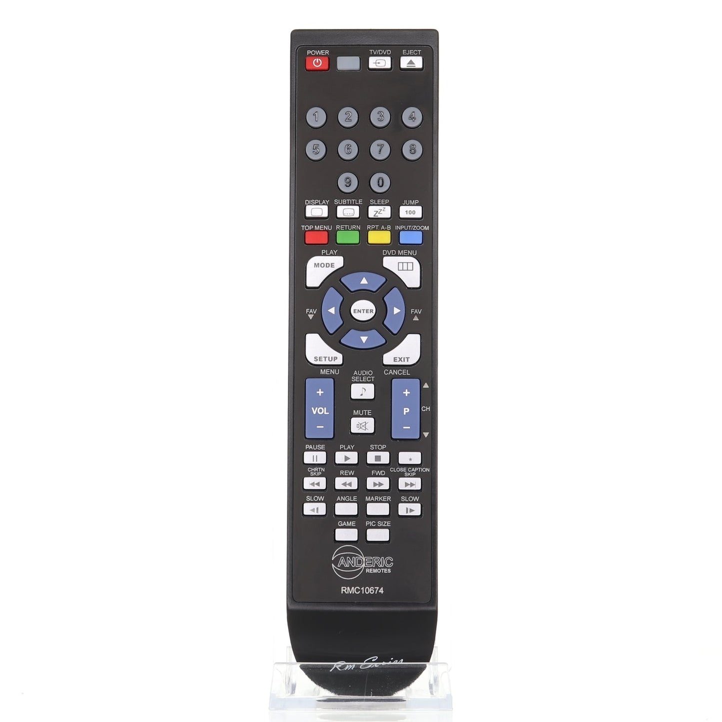 Anderic TV/DVD Remote Control for Toshiba SE-R0305, DC-LWB1, and others - RMC10674