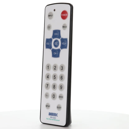 Anderic RR1002 Hospitality 1-Device Standard TV Universal Remote Control with Membrane Surface / Water Resistant
