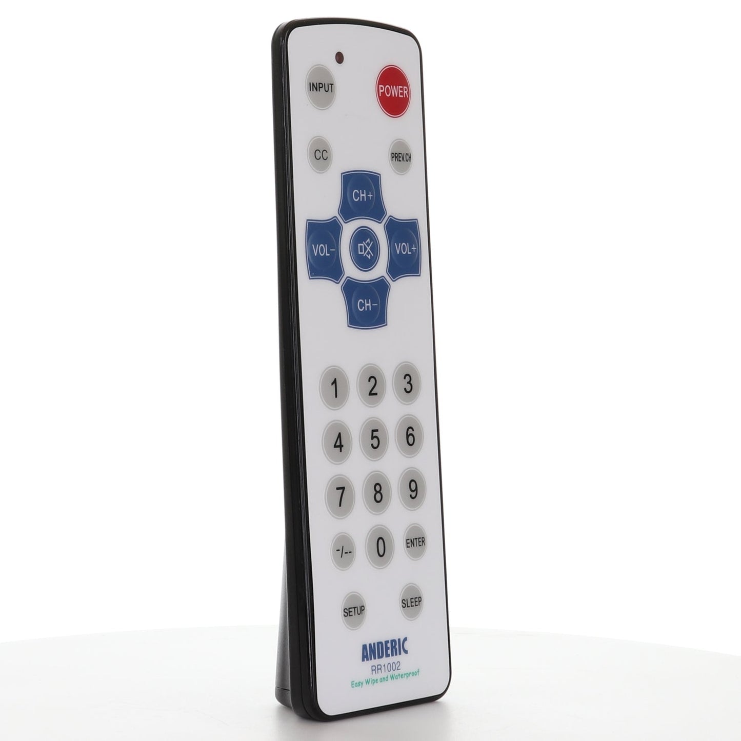 Anderic RR1002 Hospitality 1-Device Standard TV Universal Remote Control with Membrane Surface / Water Resistant
