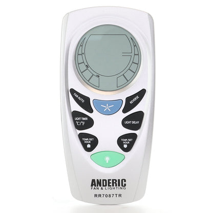 Anderic RR7087TR Replacement Thermostatic Ceiling Fan Remote Control with Reverse Key - CHQ7087T