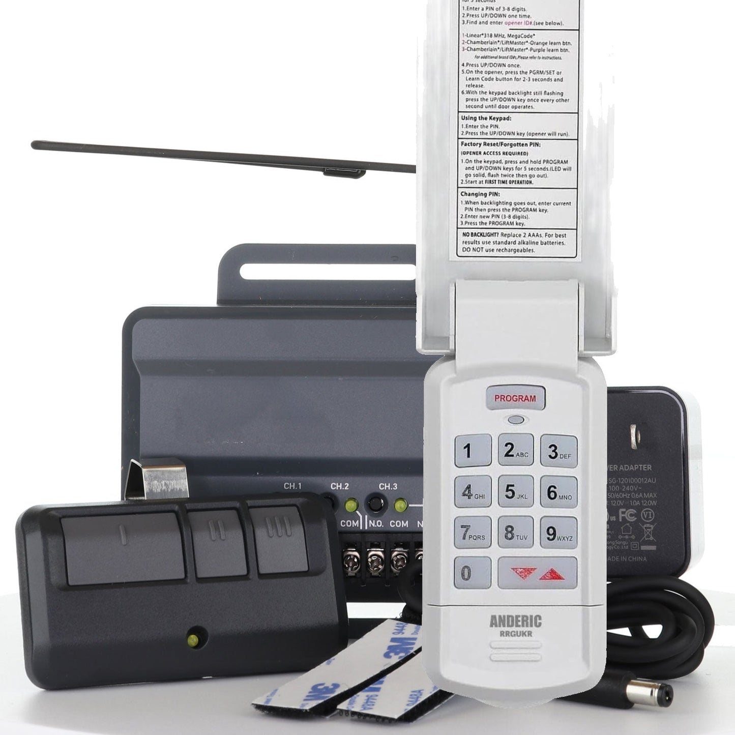 Anderic RR850LM Universal Garage Door & Gate Opener Conversion Add-on Kit with Keypad