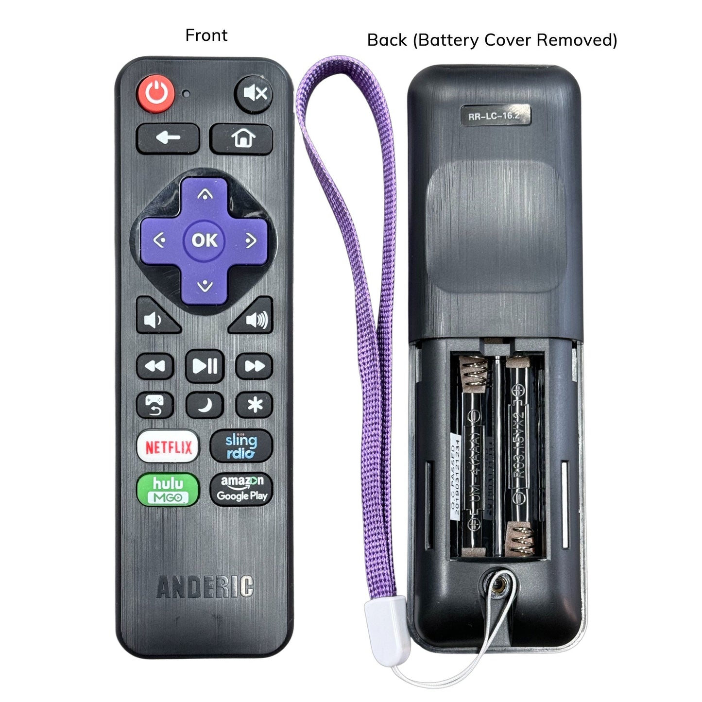 Anderic RRST01.3 Universal Remote Control for Roku Streaming Player and TV with Learning