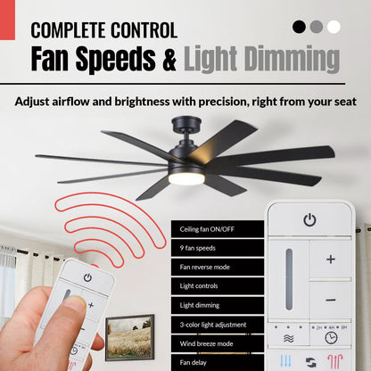 Anderic TR198B Replacement Ceiling Fan Remote Control for Home Decorators Collection 2AQZU-18012 / KUJCE10308 / TR198A / RRTR198B
