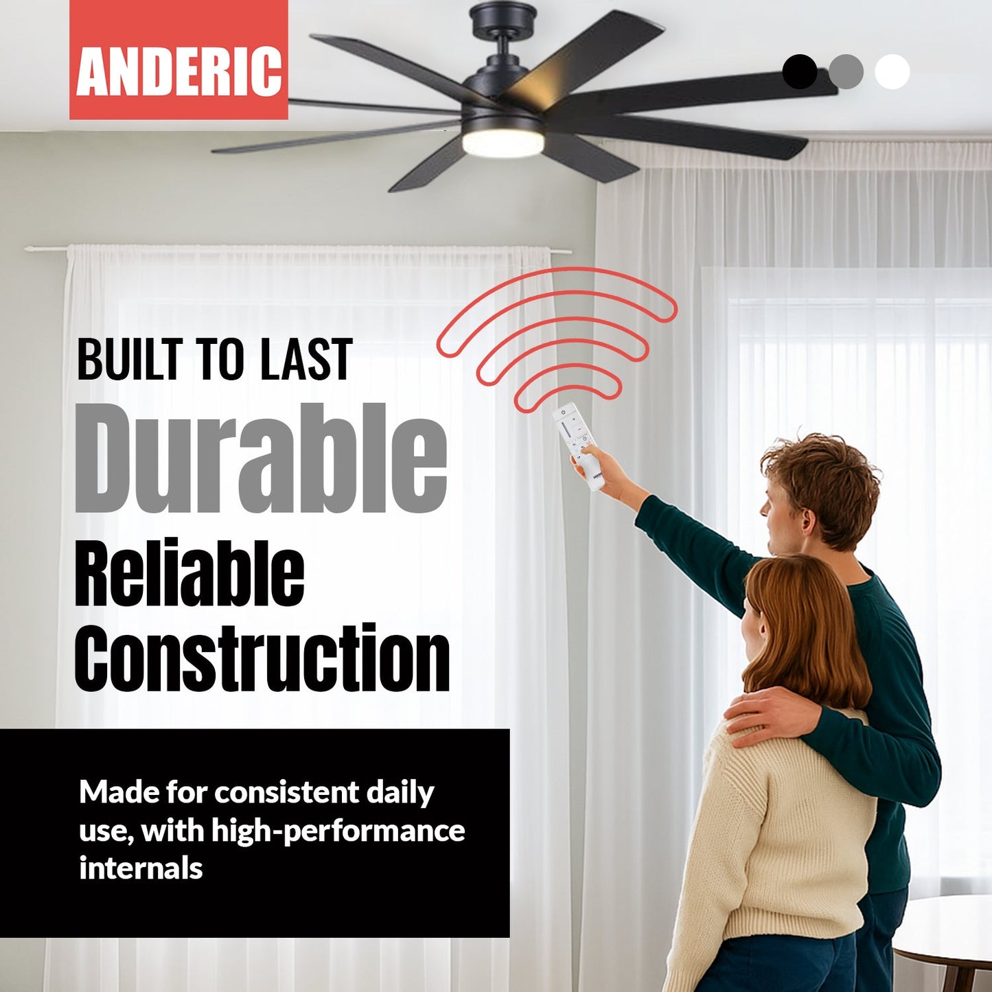 Anderic MR205A-TR / TR198B Replacement Ceiling Fan Kit for Home Decorators Collection Celene YG908A and others