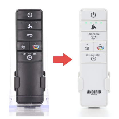 Anderic RRTR227B Ceiling Fan Remote Control for Hampton Bay Hubspace TR227B, 2AQZU-18015 - White