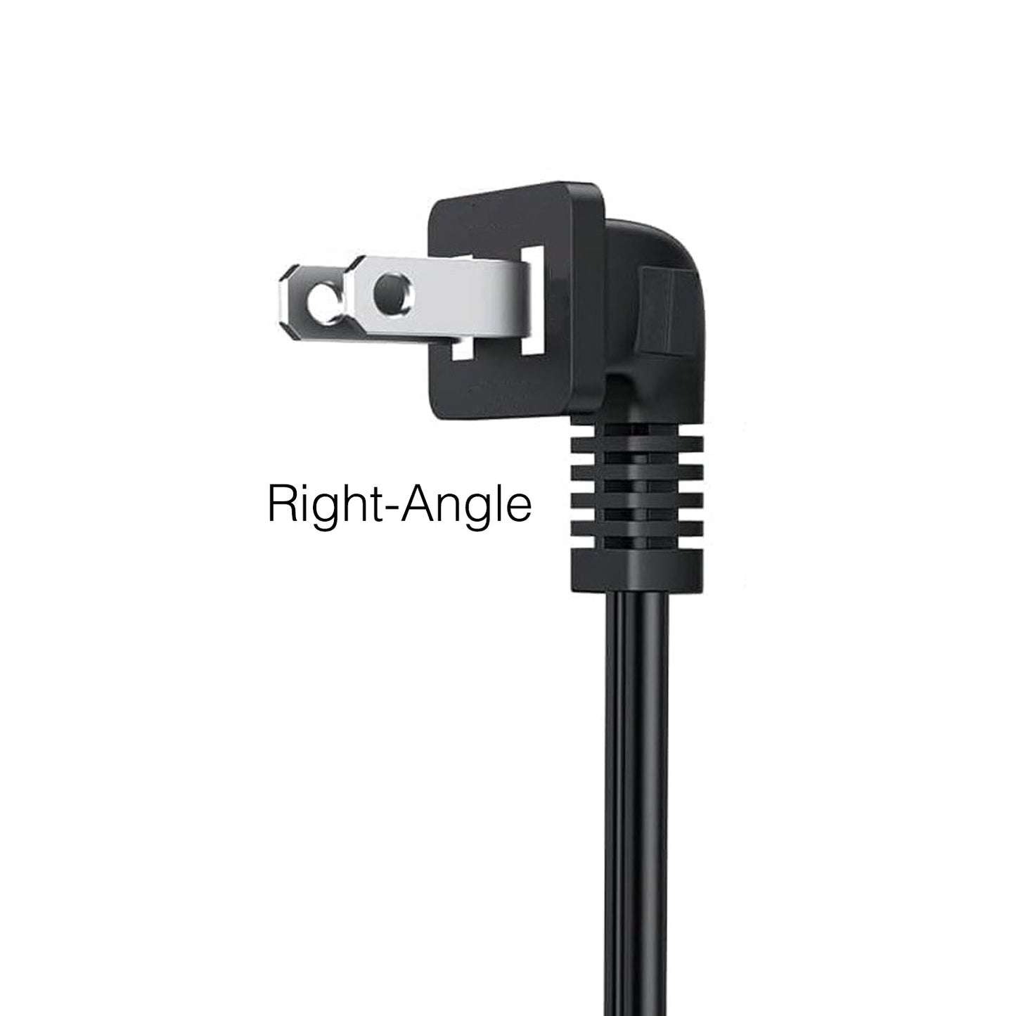 Samsung TV AC Power Cable | Right-Angle C7 Figure-8 Female to Right-Angle 2-Prong Male | Non-Polarized - 3903-000853